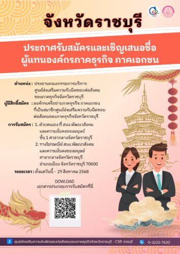 📣ประกาศรับสมัครและเชิญเสนอชื่อผู้แทนองค์กรภาคธุรกิจ ภาคเอกชน📣